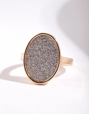 High-End Product Dramatic Detail Gold Oval Glitter Paper Ring