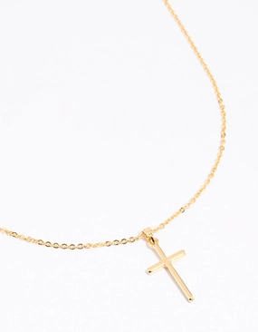 Resilient Jewelry Signature Look Gold Plated 45cm Cross Necklace