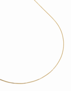 Gold Plated Brass Dainty Box Link Necklace Excellent Item