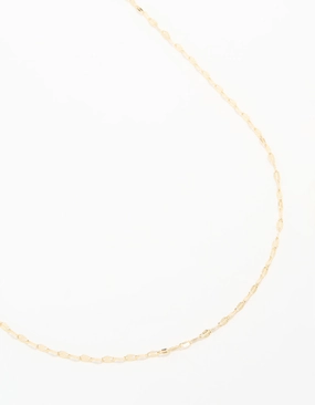 Versatile Gift Gold Plated Brass Detailed Chain Necklace