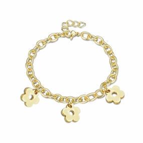 Gold Plated Brass Flower Charm Bracelet Memorable Fusions Adventure Scope