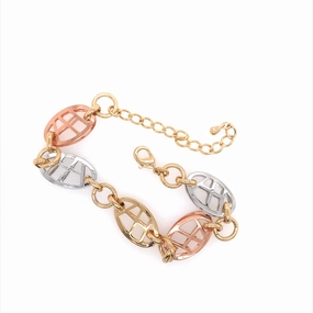 Delightful Fusions Gold Plated Brass Oval Bracelet