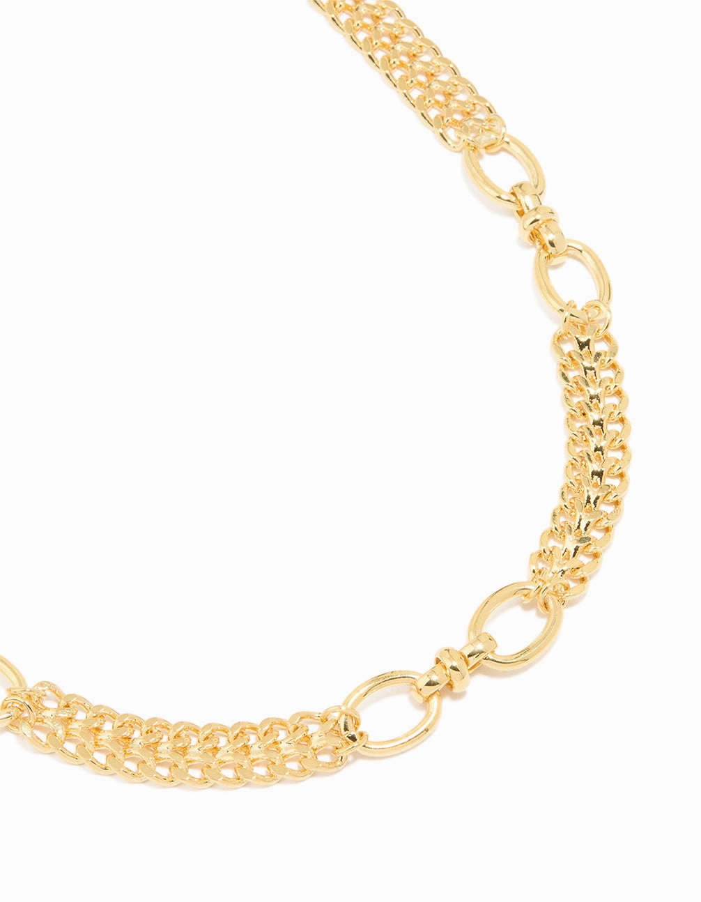 Gold Plated Chunky Oval Curb Link Necklace Creative Present