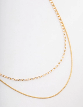 Fantastic Design Beautiful Design Gold Plated Cubic Zirconia Dainty Baguette Layered Necklace