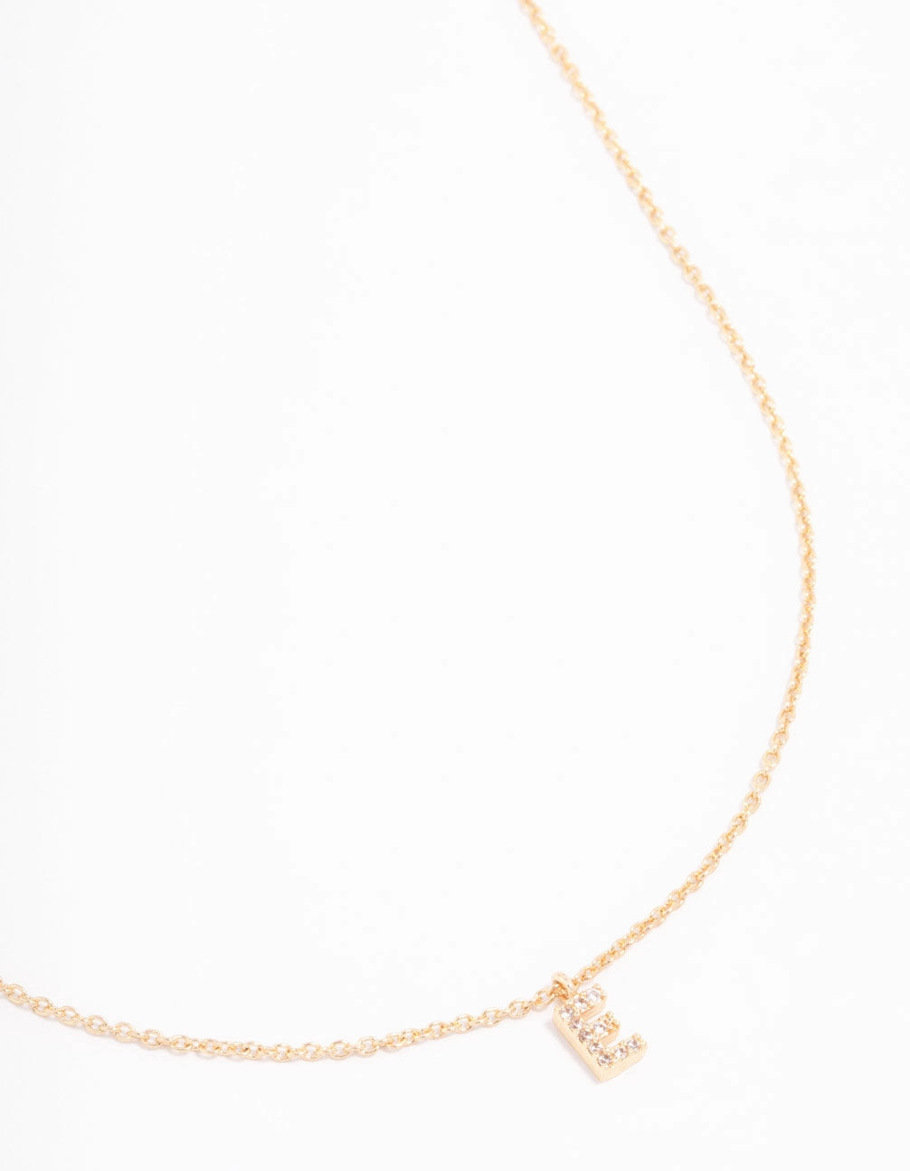 Gold Plated Cubic Zirconia Letter E Necklace Professional Mood Linked Chain Item