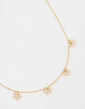 Gold Plated Diamante Butterfly Dainty Charm Necklace Memento Adornment Refined Taste