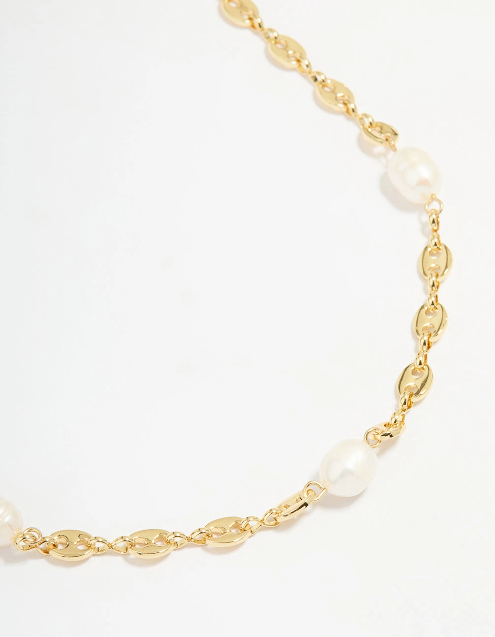 Gold Plated Freshwater Pearl Mariner Necklace Artisan Ornament
