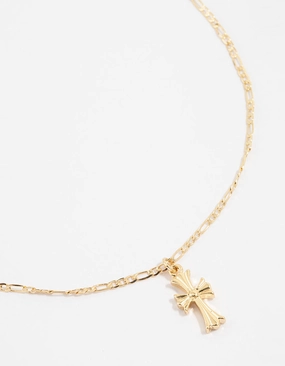 Gold Plated Gothic Mini Cross Necklace Fair Trade Adornment