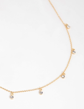 Gold Plated Mini Diamante Necklace fresh start