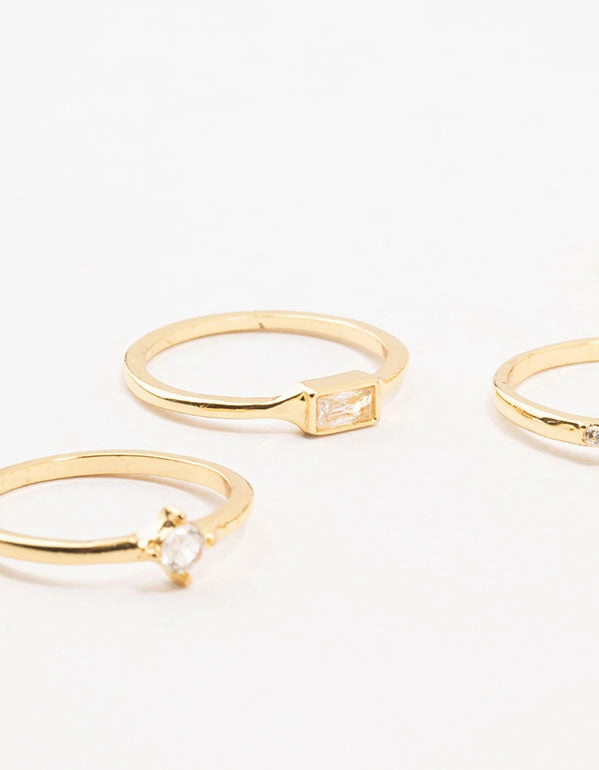 Luxury Ready Subtle Shine Gold Plated Pearl Cluster Rings 6-Pack