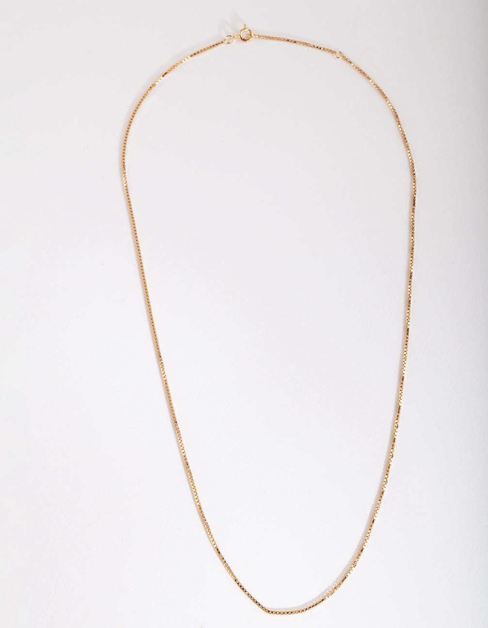 Stylish Youth Gold Plated Sterling Silver Box Chain Necklace