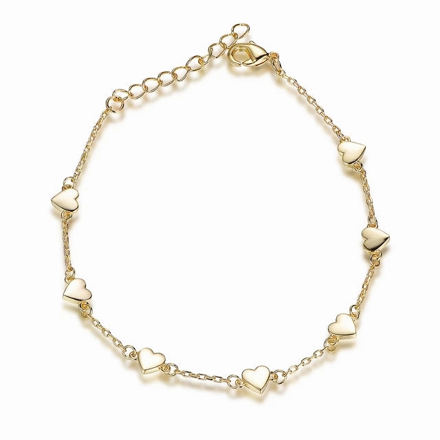 Gold Plated Sterling Silver Heart Bracelet Highly Praised Delightful Fusions