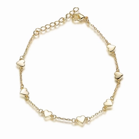 Usual Suspect Now Clarity Gold Plated Sterling Silver Heart Bracelet
