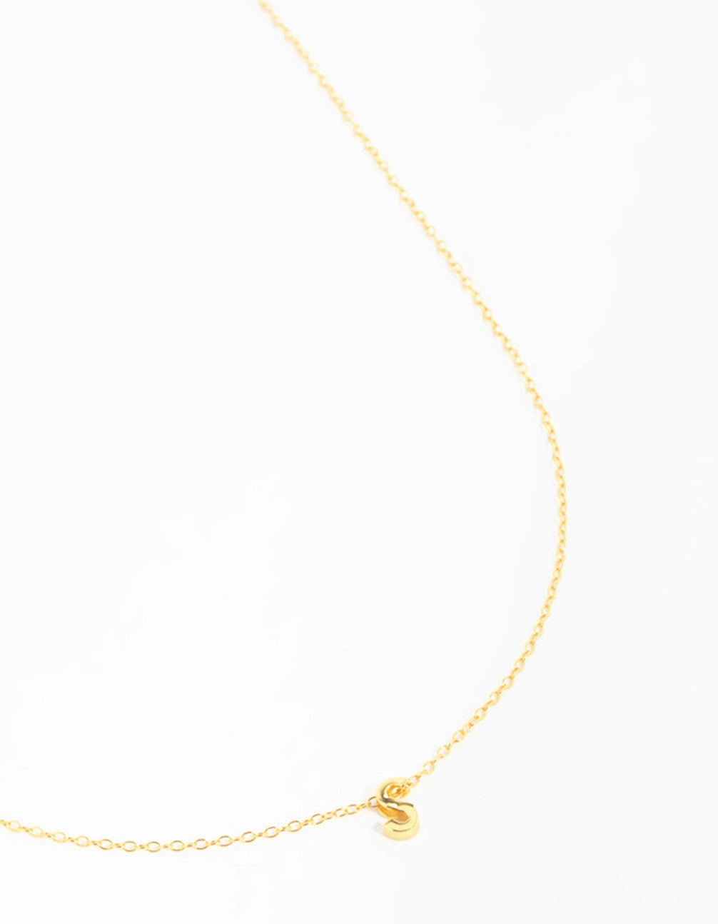 Fine Detail Gold Plated Sterling Silver Letter S Necklace