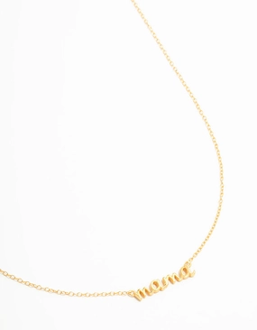 Gold Plated Sterling Silver Mama Necklace Cool Highlight