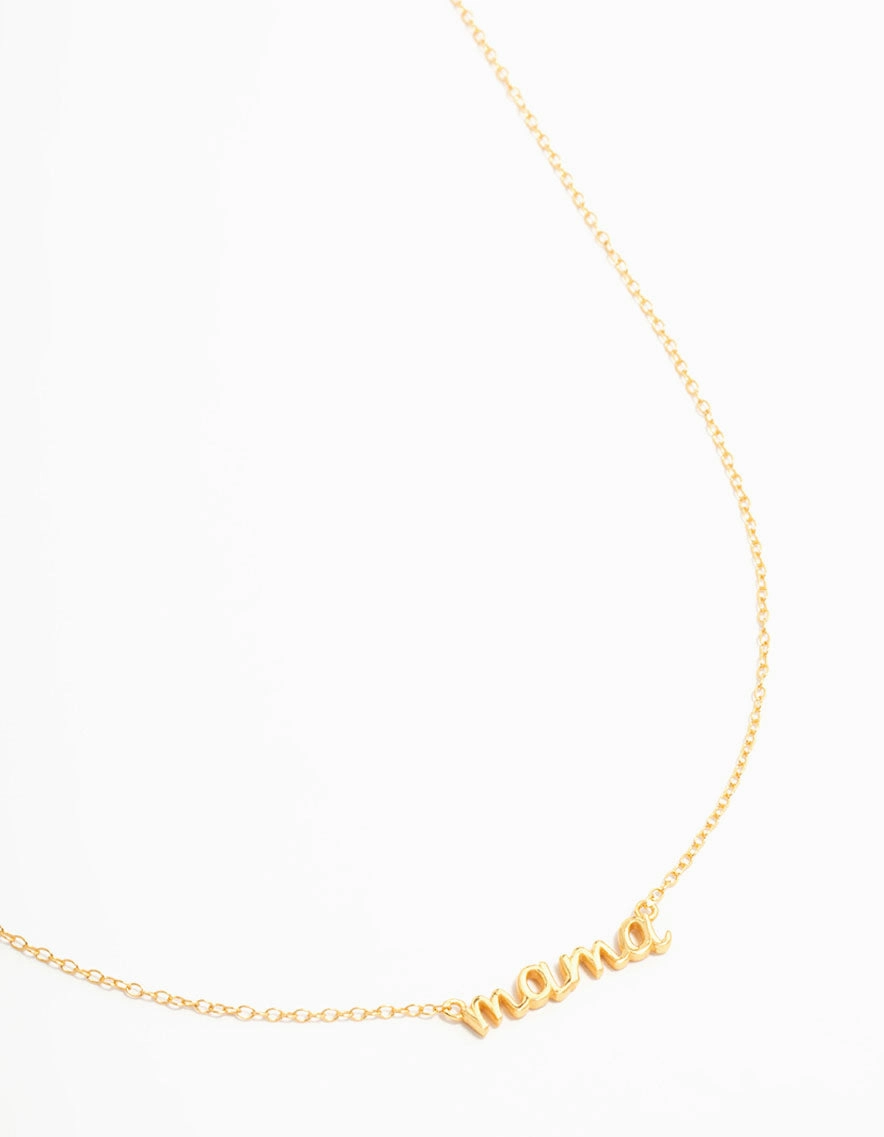 Gold Plated Sterling Silver Mama Necklace Cool Highlight