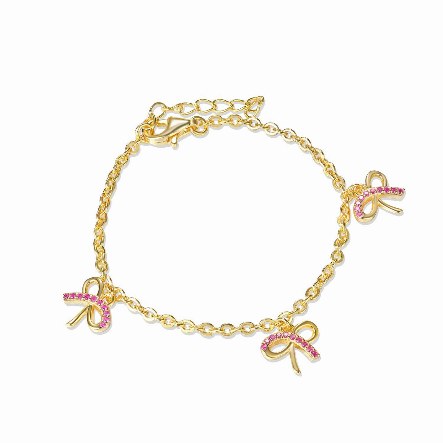 Gold Plated Sterling Silver Micropave Bowknot CZ Bracelet Enjoyable Composites Worldwide Amalgamations