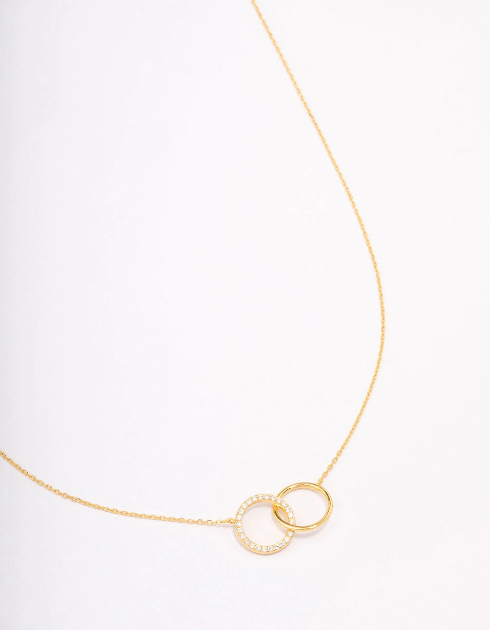 Gold Plated Sterling Silver Paved Link Hoop Necklace Gallery Night