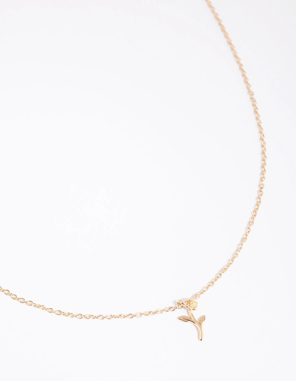 Elegant Outfit Party Mood Gold Plated Sterling Silver Rose Necklace