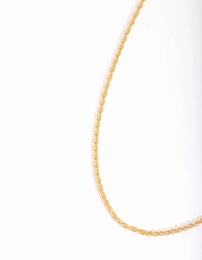 Gold Plated Sterling Silver Twist Chain Necklace Effortless Detail