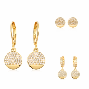 Gold Plated Surgical Steel ? CZ Circle Earrings Big Accessory