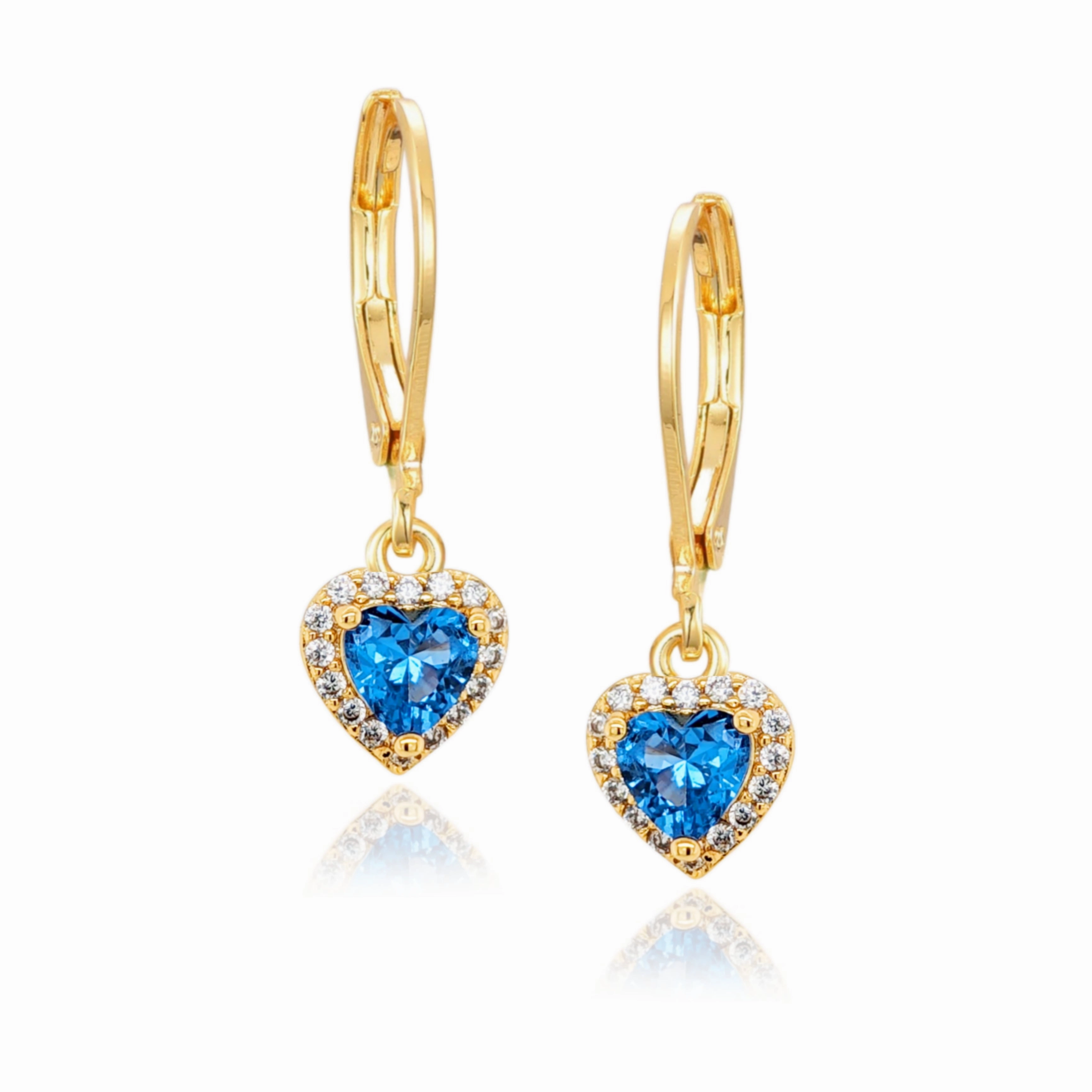 Embellished Embellishment Rustic Trinket Gold Plated Surgical Steel CZ Border Heart Shape Earrings (8mm)