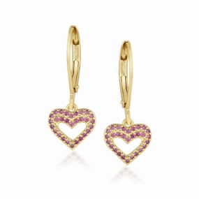 High-Quality Option Sparkling Product Gold Plated Surgical Steel CZ Outline Heart Earrings