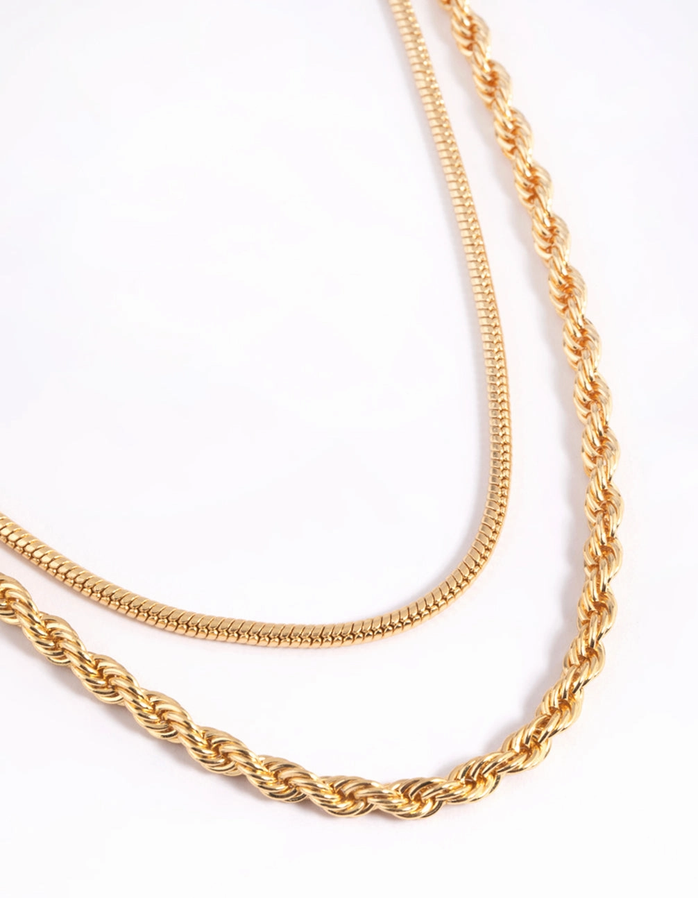 Event Accent Urban Flair Gold Plated Twisted Snake Chain Necklace
