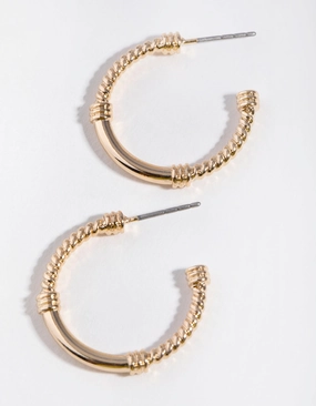 Gold Rope Hoop Earrings Decorative Trinket