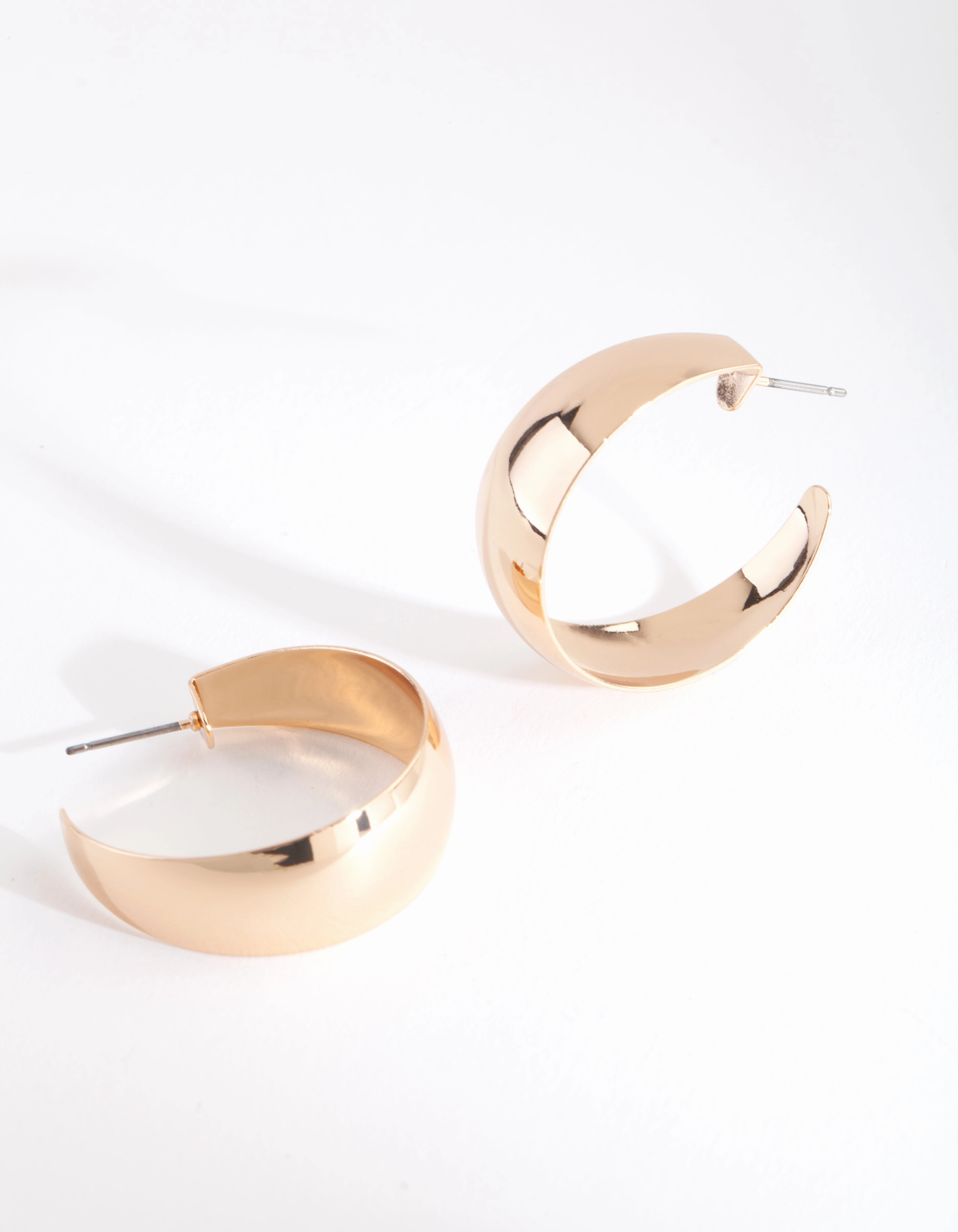 Daily Jewelry Gold Simple Wide Hoop Earrings