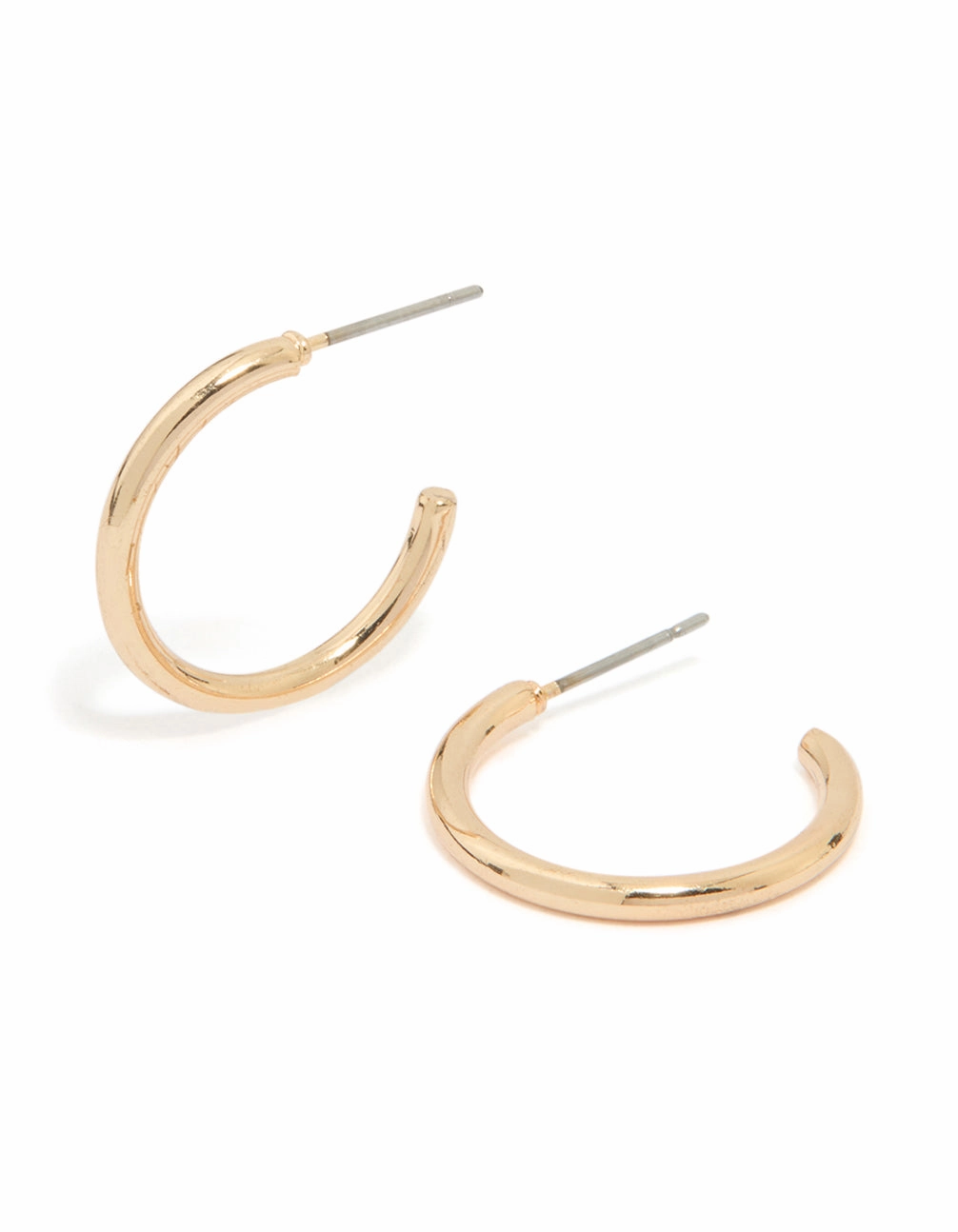 Linear Item Gold Small Plain Hoop Earrings