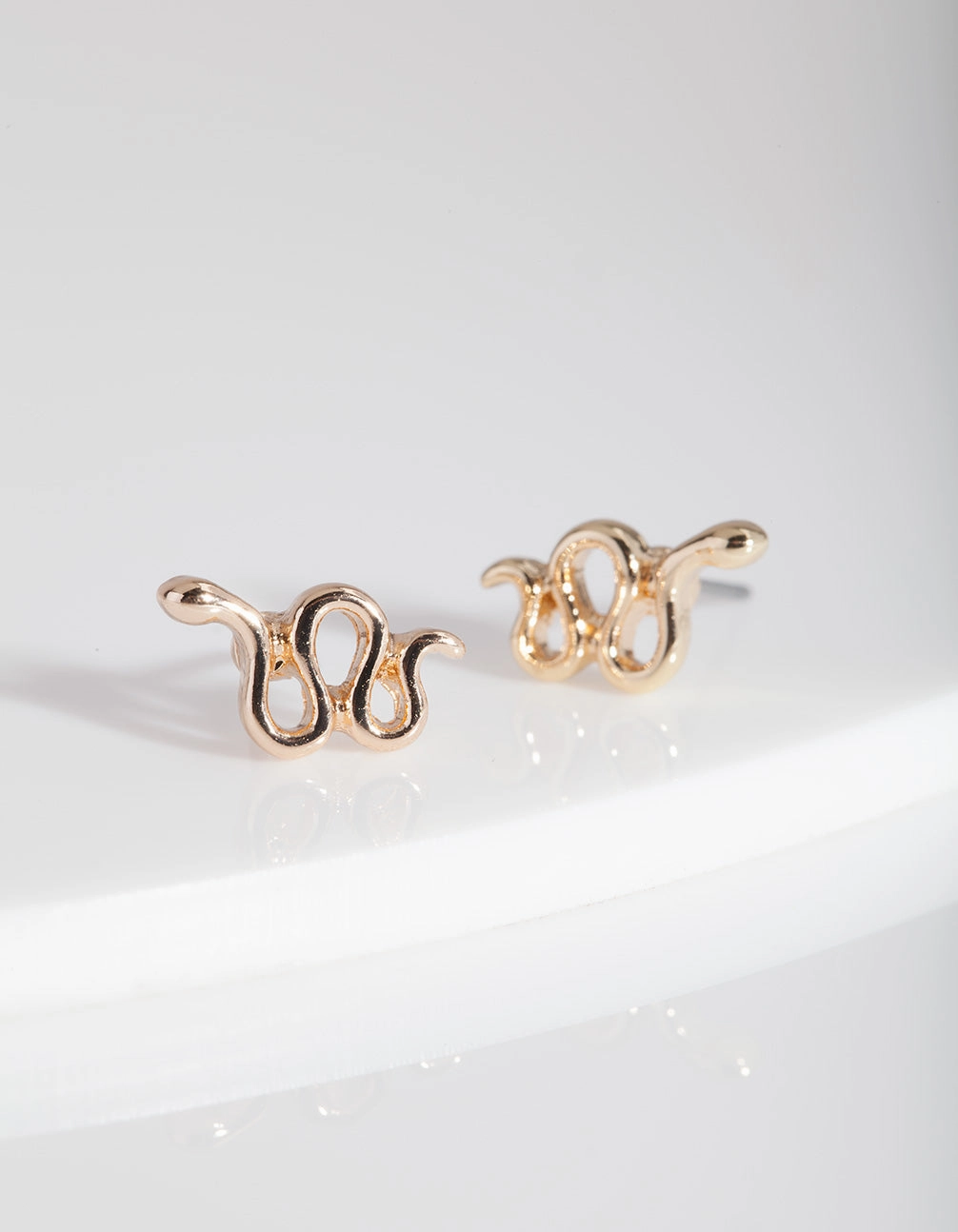 Gold Snake Stud Earrings Trendy Design Business Accessory