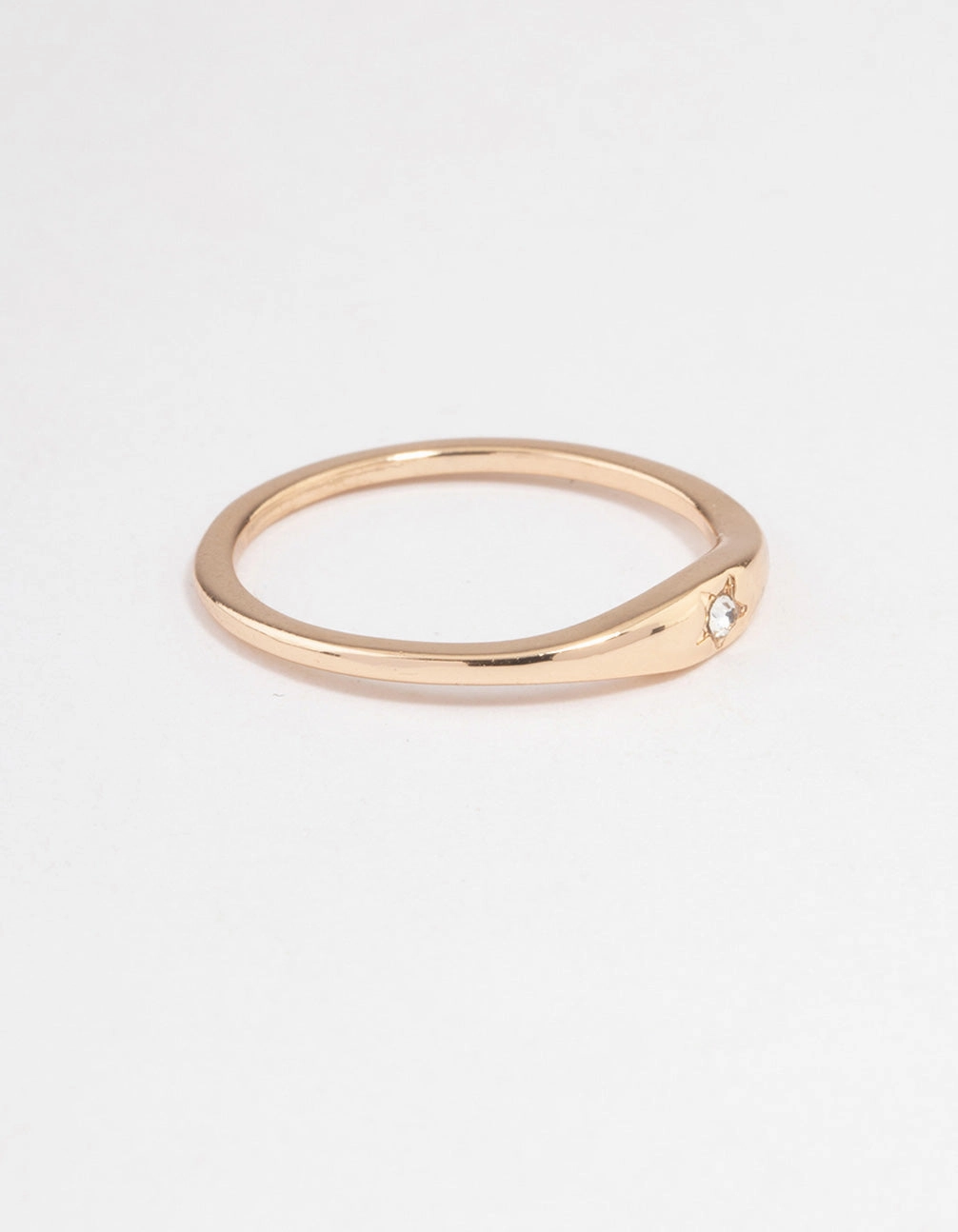Gold Solitaire Tapered Ring Fantastic Statement