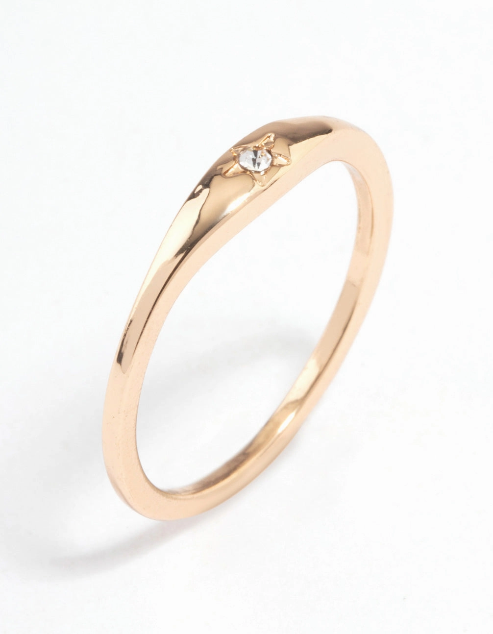 Gold Solitaire Tapered Ring Artistic Item Everyday Accessory
