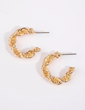 Graceful Adornment Gold Thick Wrapped Earrings