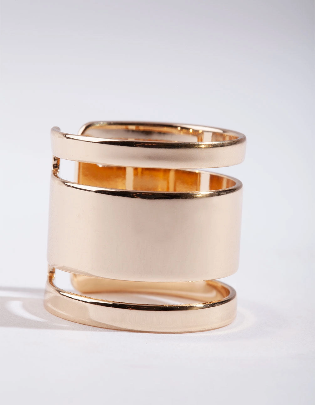 Gold Triple Tube Ring Stylish Pick