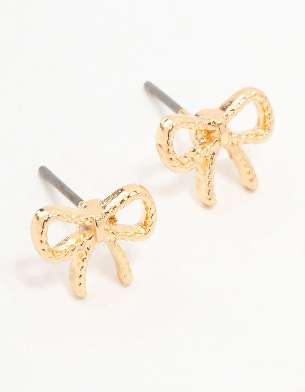 Gold Twisted Bow Stud Earrings Affordable Design