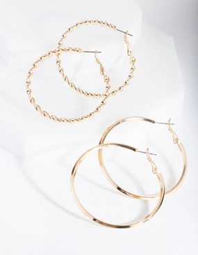 Comfortable Essential Fashionable Decor Gold Ultimate Hoop Earring Pack
