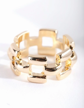 Classic Article Gold Woven Chain Ring