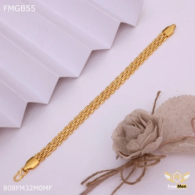Advantageous Amalgamations Lasting Amalgam Freemen Dextera link gold plated Bracelet for Man - FMGB55
