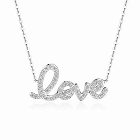 Everyday Chic Elegant Party "Love" Moissanite Diamond Necklace Pendant