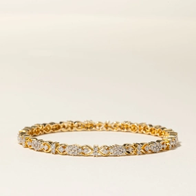 Luxury Line 18K Yellow Gold Diamond Bangle | 4.02ctw | 8"