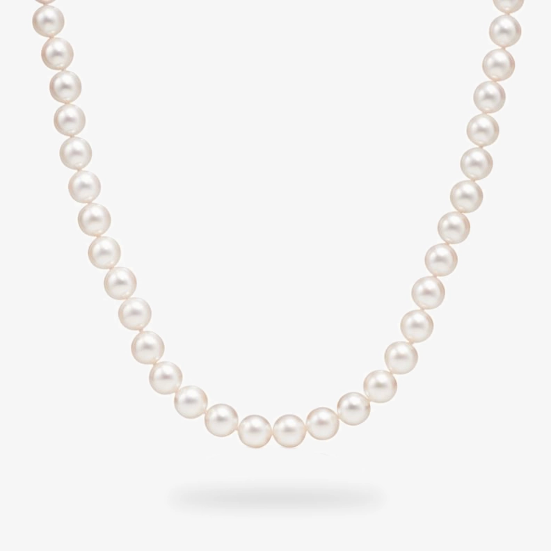 Vogue Style Soft Shadow The minimal Akoya Pearl Necklace