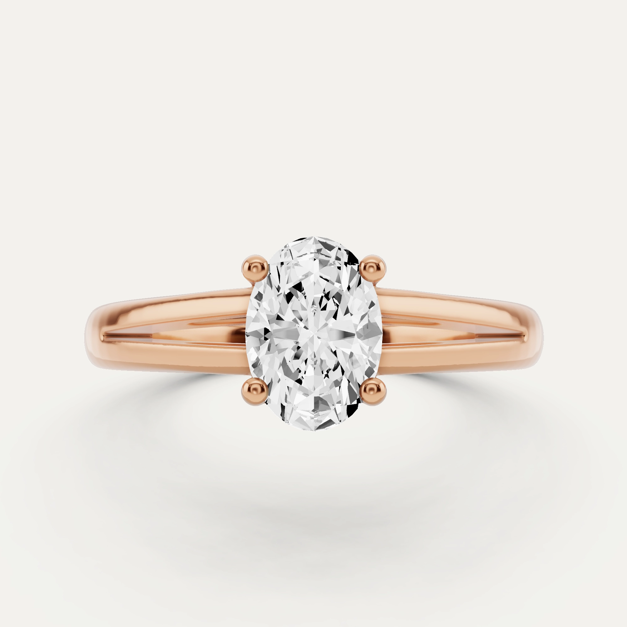 3/4 ctw Oval Diamond Double Band Solitaire Engagement Ring Shimmer Mood Date Fit