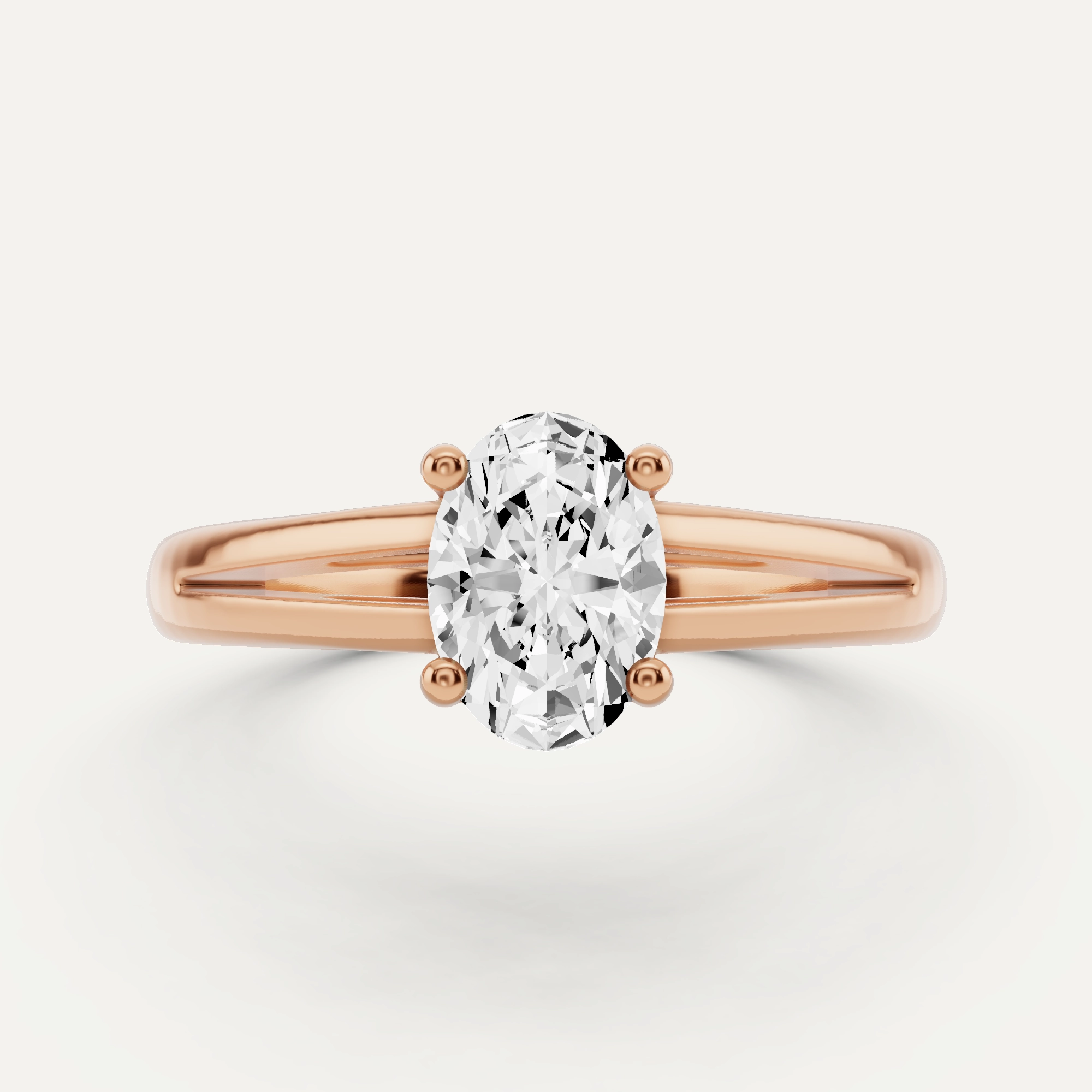 Soft Highlight 3/4 ctw Oval Diamond Double Band Solitaire Engagement Ring