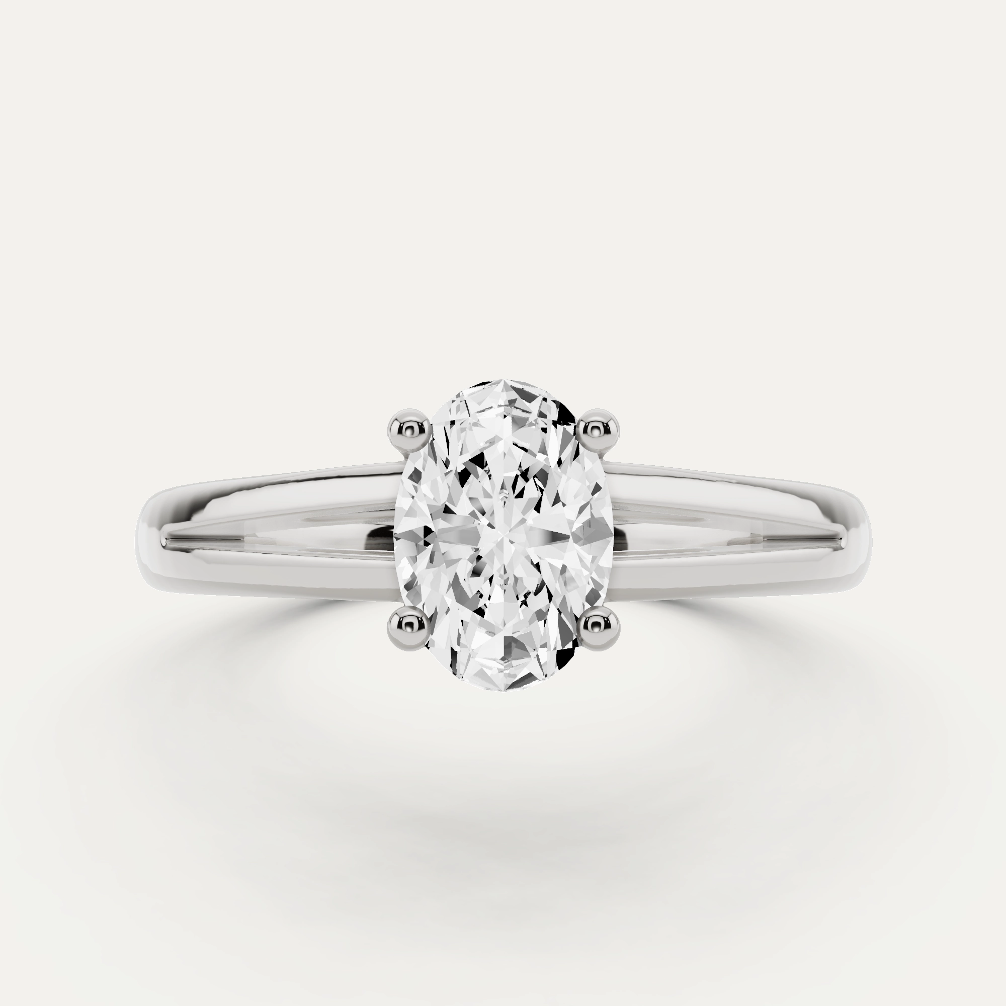3/4 ctw Oval Diamond Double Band Solitaire Engagement Ring Shimmer Detail