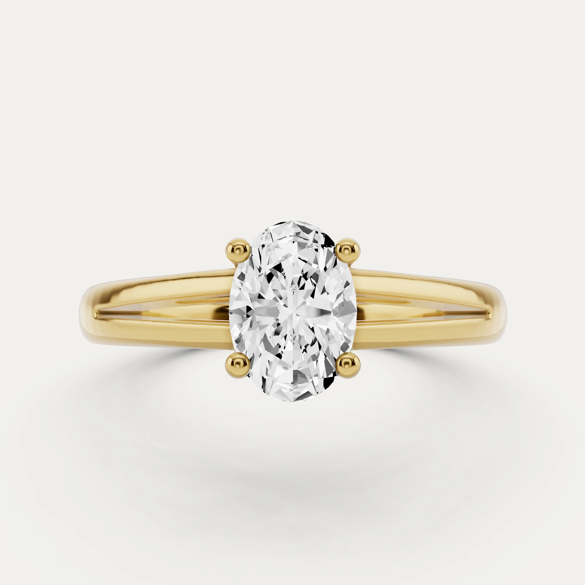 Premium Highlight Glittering Craft 3/4 ctw Oval Diamond Double Band Solitaire Engagement Ring