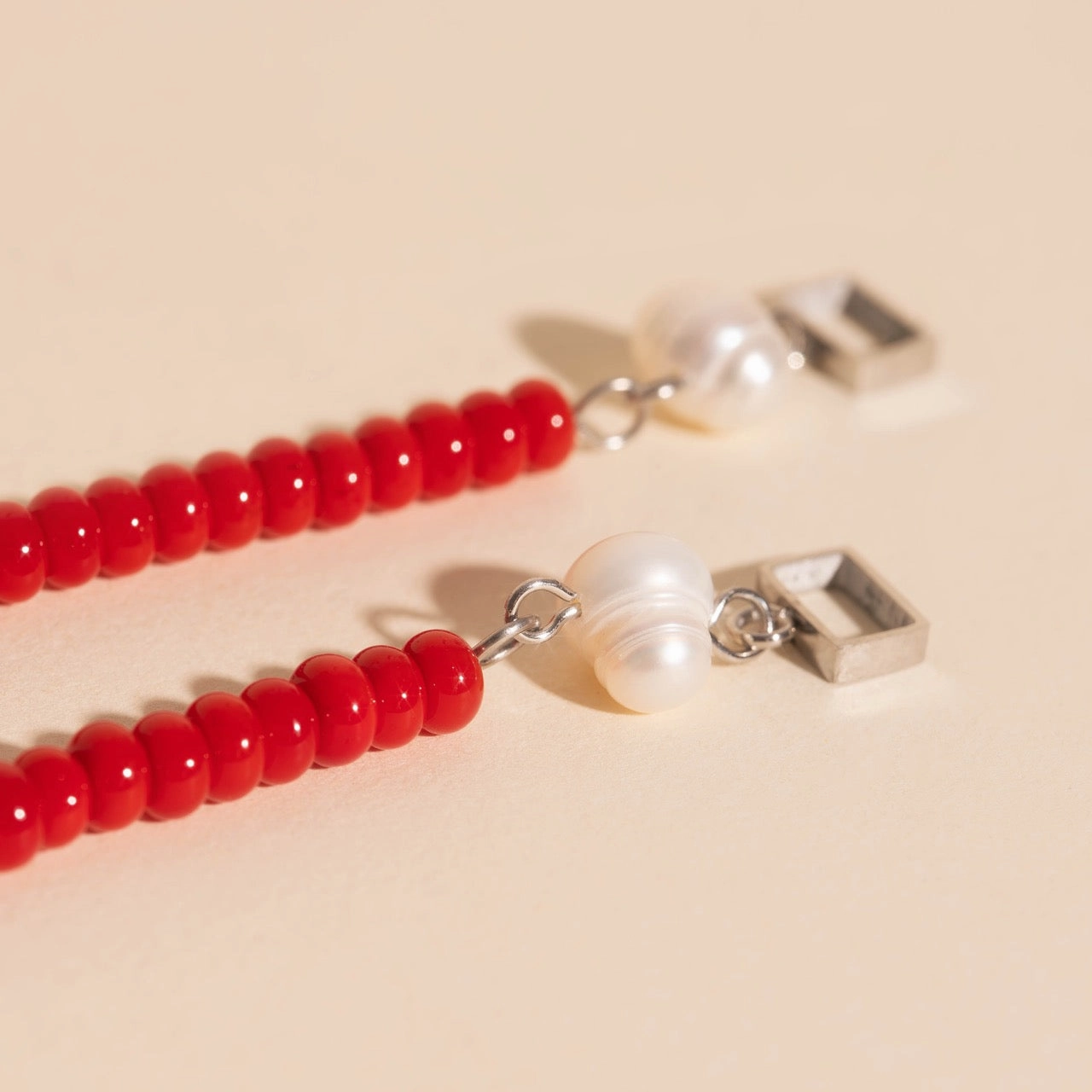 Starry Night Youthful Twist Reel Pearl Beaded Huggie Hoop Charms