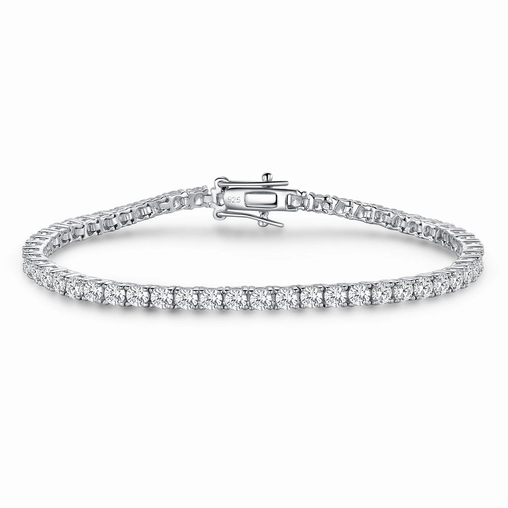 Rhodium Plated Sterling Silver Tennis Bracelet Global Blends