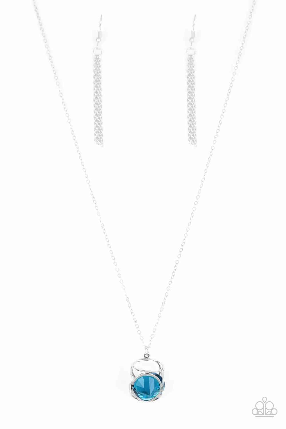 Paparazzi Accessories ? Pandoras Box - Blue Necklace?Flat Rate Ship $4.50? Long Adornment Attractive Present